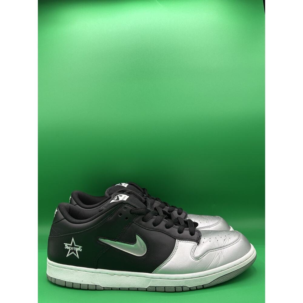 Nike Supreme SB Dunk Low “Jewel Swoosh Silver" Size 13 No Box (CK3480-001)